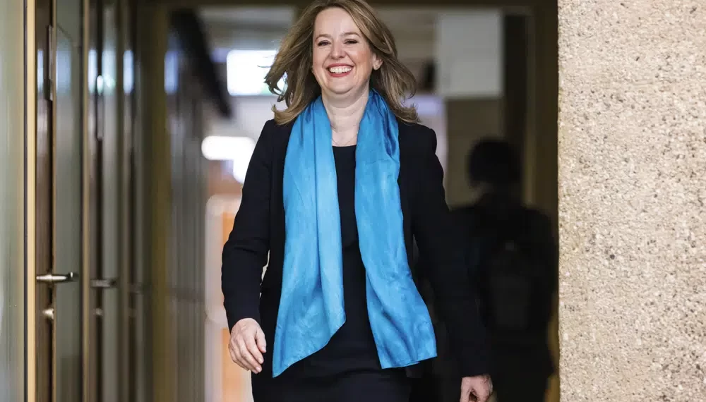 IOM Elects Amy Pope As First Woman Director General 1 Amy Pope from the U.S. is pictured during the elections process of the director general position for the '*International Organization for Migration' (IOM) in Geneva, Switzerland, Monday, May 15, 2023.