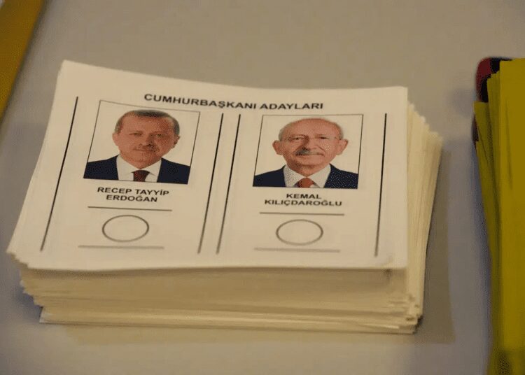 Turkey Holds Runoff Election Between Erdogan And Kilicdaroglu 1 A ballot with the names and images of two presidential candidates, Recep Tayyip Erdogan, left, and Kemal Kilicdaroglu, at a polling station, in Ankara, Turkey, Sunday, May 28, 2023.