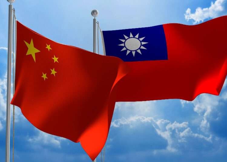 China and Taiwan flags respectively