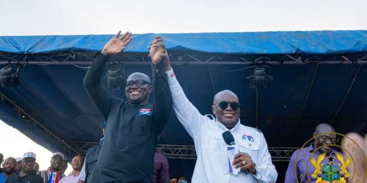 President Akufo-Addo (right) and Ernest Anim, Kumawu MP elect (left)