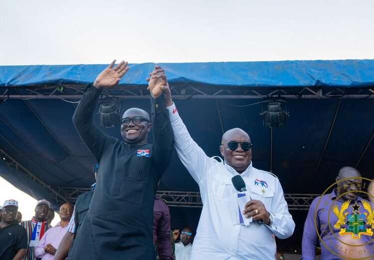 President Akufo-Addo (right) and Ernest Anim, Kumawu MP elect (left)