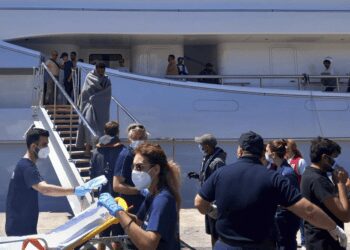 Greece: Hundreds Feared Missing As Search For Survivors Of Migrant Shipwreck Continues 6 Survivors arrive by yacht after a rescue operation at the port in Kalamata town, about 240 kilometers (150miles) southwest of Athens on Wednesday, June 14, 2023.