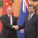 New Zealand Prime Minister(left) shakes hands with Chinese leader, Xi Jinping.