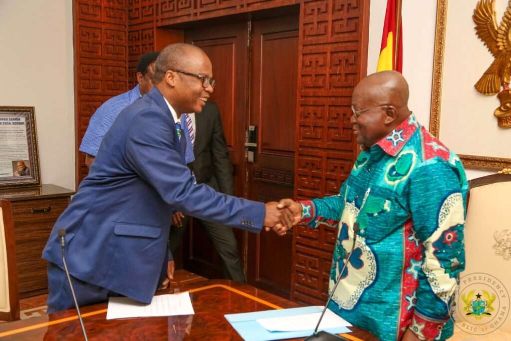 BoG governor Dr Ernest Addison with President Akufo Addo