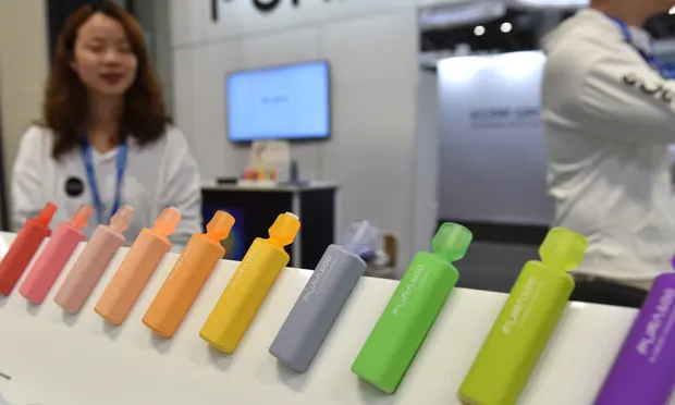 E cigarettes are displayed during the Vaper Expo at National Exhibition Centre in Birmingham