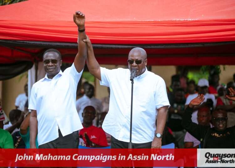 Deposed Assin North MP, Gyakye Quayson (left) and former President, John Dramani Mahama (right)