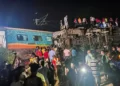 Rescuers work at the site of passenger trains that derailed in Balasore district, in the eastern Indian state of Orissa, Friday, June 2, 2023. Two passenger trains derailed in India, killing at least 13 people and trapping hundreds of others inside more than a dozen damaged coaches, officials said. About 400 people were injured and taken to hospitals, and the cause of the accident was under investigation.