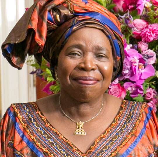 Former AU Commissioner Charges African Companies to Expand Intra-Regional Trade in Manufactured Goods 1 President Barack Obama and First Lady Michelle Obama greet Her Excellency Dr. Nkosazana Clarice Dlamini Zuma, Chairperson of the African Union Commission, in the Blue Room during a U.S.-Africa Leaders Summit dinner at the White House, Aug. 5, 2014. (Official White House Photo by Amanda Lucidon)