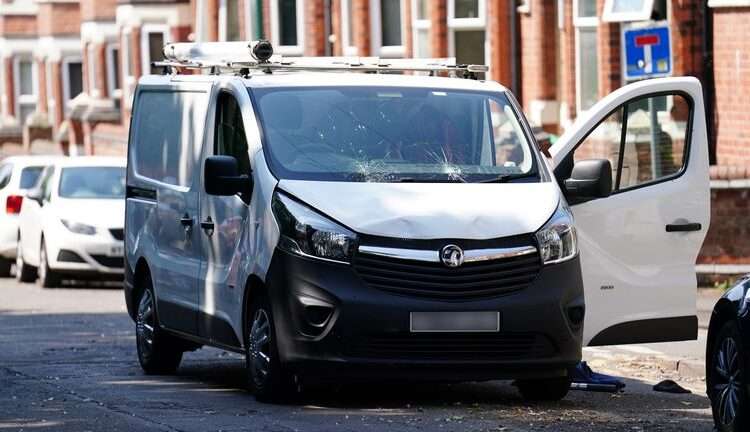 Police Arrest 31-Year-Old After Three People Killed In Nottingham 1 Van involved in the Nottingham murder scene.
