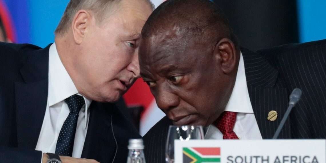 Vladimir Putin, Russia President (left), Cyril Ramaphosa, President of South Africa.