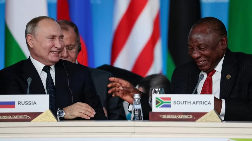 Putin and Ramaphosa in 2019