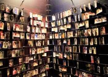 Photos of the murdered people in the Rwanda Genocide Museum.