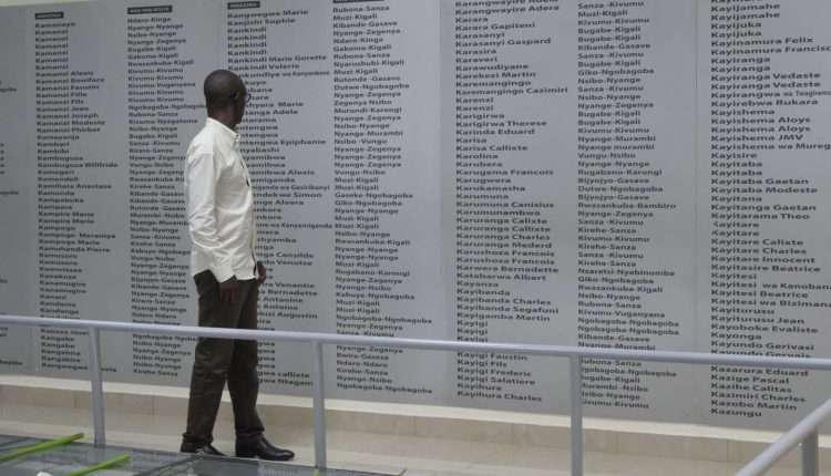The list of names of almost 2000 Tutsi murdered in the church of Nyange in western Rwanda on April 15 1994