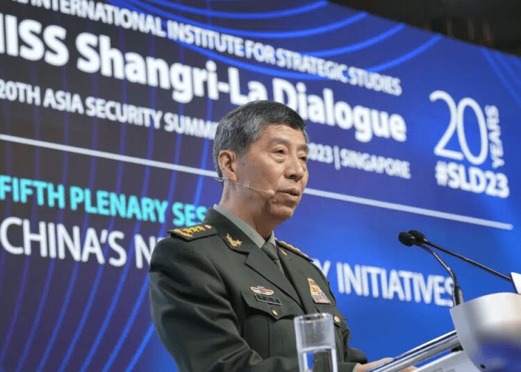 China Doesn’t Have Any Problems With “Innocent Passage”- Li Shangfu 1 Chinese Defense Minister Gen. Li Shangfu delivers his speech on the last day of the 20th International Institute for Strategic Studies (IISS) Shangri-La Dialogue, Asia's annual defense and security forum, in Singapore, Sunday, June 4, 2023.