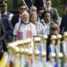 India Prime Minister Narendra Modi, center, arrives during the International Yoga day event at United Nations headquarters, Wednesday, June 21, 2023.