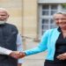 Indian Prime Minister, Narendra Modi meets French Prime Minister, Elisabeth Borne, in Paris, France, on July 13, 2023.