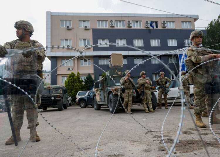 Belgrade Demands Meeting With UNSC, NATO Chief Over Pristina 1 NATO forces guarding the administrative building in Northern Kosovo.