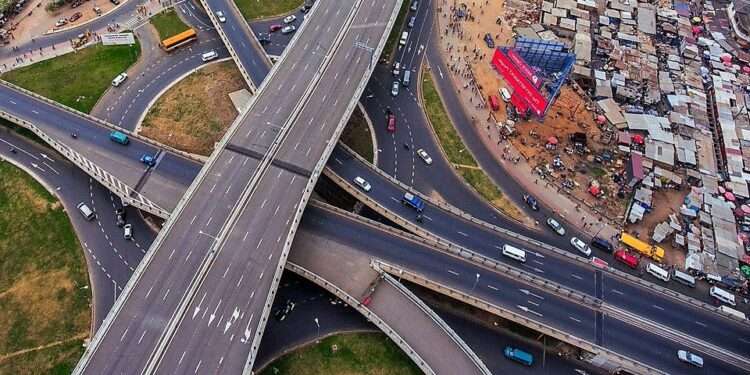 Government To Embark On Community Roads Improvement Programme To Increase Productivity 1 Kwame Nkrumah interchange (File photo)