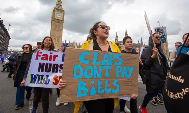 Nurses and NHS workers strike for pay and conditions