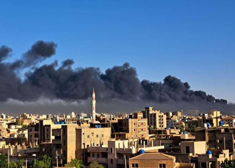Sudan Nearly At Civil War, UN Official Claims 1 Smoke billows behind buildings in the Sudanese capital, Khartoum.