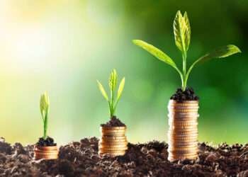 coins growing in soil economic growth
