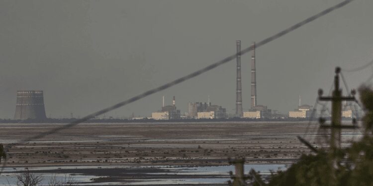 Tense Situation at Zaporizhzhia Nuclear Power Plant- Peskov 1 The Zaporizhzhia nuclear power plant is seen the background of the shallow Kakhovka reservoir, on Tuesday, June 27, 2023.