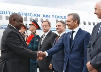 African Leaders Land In Russia For Summit 5 South Africa's President, Cyril Ramaphosa arrives at Pulkovo International Airport on Wednesday, July 26, 2023.