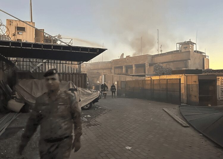 Swedish Embassy In Baghdad Stormed By Angry Demonstrators 1 Smoke rises from the Swedish embassy in Baghdad on Thursday, July 20, 2023.