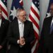 Albanese Expresses Confidence That U.S Will Deliver Submarines Under AUKUS Deal 13 Australian Prime Minister Anthony Albanese, center, speaks with U.S. Secretary of State Antony Blinken, left, and U.S. Defense Secretary Lloyd Austin in Brisbane, Australia, on Friday, July 28, 2023.