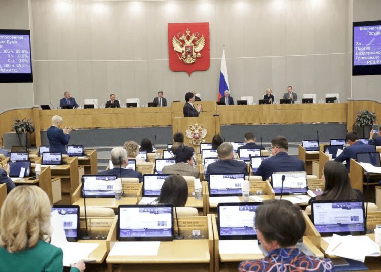 Russia’s State Duma Passes Bill Which Bans Gender Transitioning Procedures 1 In this handout photo released by The State Duma, lawmakers attend a session at the State Duma, the Lower House of the Russian Parliament in Moscow, Russia, Friday, July 14, 2023.