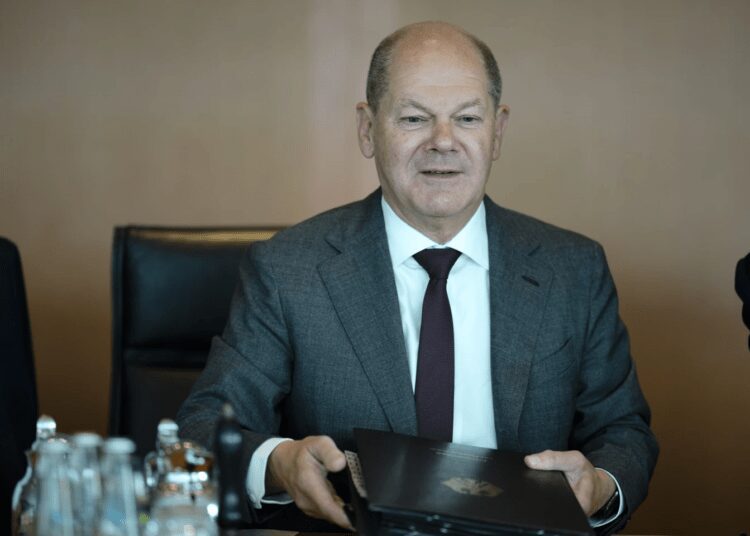 German Chancellor, Olaf Scholz attends the cabinet meeting of the German government at the chancellery in Berlin on Thursday, July 13, 2023.