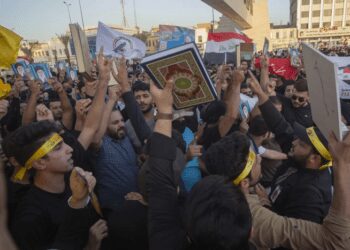 Muslim-Majority Nations React To Quran Desecration Incident In Sweden 2 Iraqis raise copies of the Quran, Muslims’ holy book, during a protest in Tahrir Square in Baghdad, Iraq.