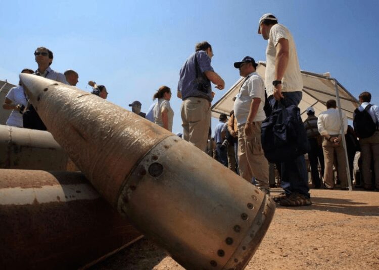 Cluster Munitions: Much-needed Defence Aid Or Ukraine’s Greatest Disaster Waiting To Happen? 1 Activists and international delegations stand next to cluster bomb units, during a visit to a Lebanese military base at the opening of the Second Meeting of States Parties to the Convention on Cluster Munitions, in the southern town of Nabatiyeh, Lebanon, Sept. 12, 2011.