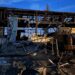 View of the damage at a grain port facility in the Odesa region.