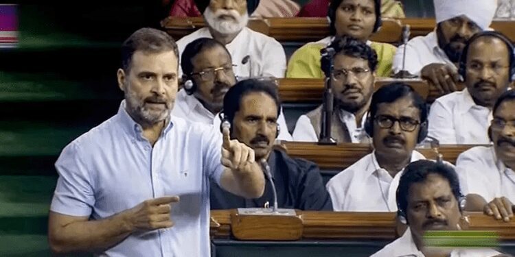 Gandhi Participates In No-Confidence Motion Debate, Criticizes Modi's Government 1 Congress MP, Rahul Gandhi speaks on the Motion of No-Confidence in the Lok Sabha during the Monsoon session of Parliament, in New Delhi, Wednesday, Aug. 9, 2023.