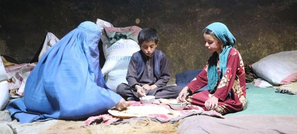 A family in a village in Badakhshan province Afghanistan