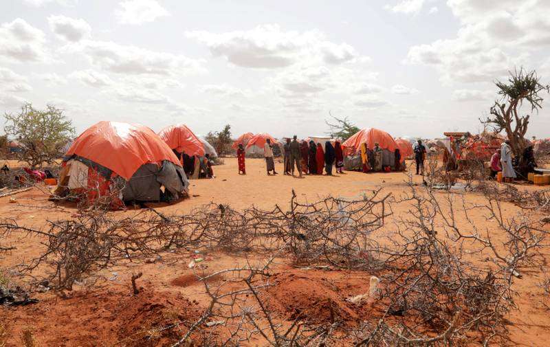 The graves of twin sisters who died of hunger at the Kaxareey camp for the internally displaced people in the Gedo region of Somalia