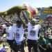 Emerson Mnangagwa Supporters Campaign For Constitution Amendment For A Third Term Rule 12 ZANU-PF supporters at a rally.