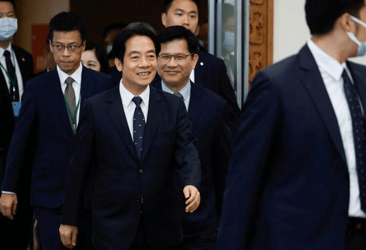 Taiwan's Vice President William Lai departs from Taoyuan International Airport.