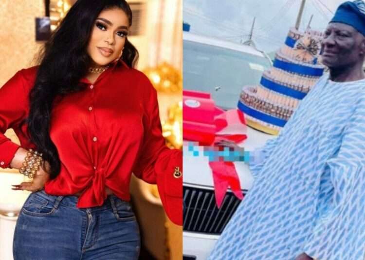 Nigerian Crossdresser, Bobrisky, Loses Dad 1 Nigerian crossdresser, Bobrisky and dad, Kunle Okuneye