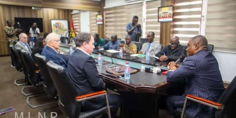 Ghana's Democracy And Strong Legal Framework Conducive For Investment– Mireku Duker To Peru Investors 1 Deputy Minister for Lands and Natural Resources, George Mireku Duker and Peru investors.