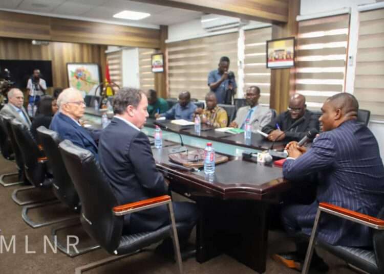 Ghana's Democracy And Strong Legal Framework Conducive For Investment– Mireku Duker To Peru Investors 1 Deputy Minister for Lands and Natural Resources, George Mireku Duker and Peru investors.