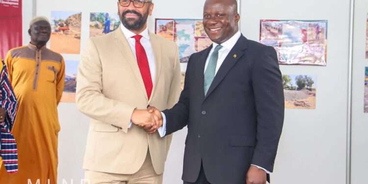 Lands Minister, Samuel Jinapor (r),
UK's Secretary of State for Foreign, Commonwealth and Development Affairs, the Rt. Hon. James Cleverly (l).
