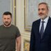 Ukrainian President, Volodymyr Zelenskyy and Turkish Foreign Minister, Hakan Fidan.