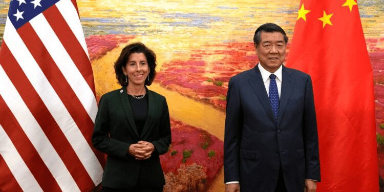 I’m Looking Forward To Finding Ways That We Can More Effectively Engage On Commercial Issues- U.S Commerce Secretary 1 US Commerce Secretary, Gina Raimondo, and Chinese Vice Premier He Lifeng.
