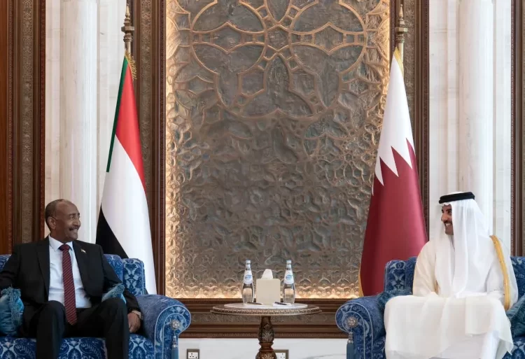 Sudan's army chief, General Abdel Fattah al-Burhan meets Qatar's Emir Sheikh Tamim Bin Hamad Al-Thani in Doha, Qatar.