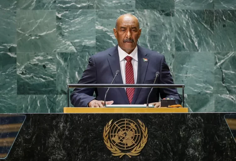 Sudan army Chief and President of the Transitional Sovereign Council, Abdel-Fattah al-Burhan addresses the 78th session of the UN General Assembly in New York City.