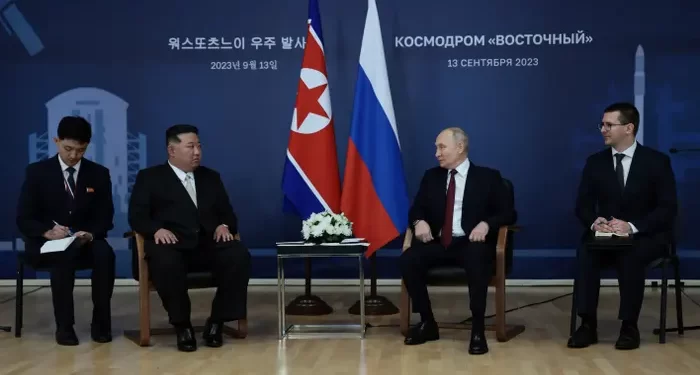 Russia’s President Putin and North Korea’s leader Kim meet in Amur region.