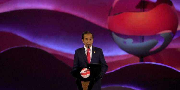 43rd ASEAN Summit Commences In Jakarta 1 Indonesian President, Joko Widodo delivers his speech during the opening ceremony of the Association of Southeast Asian Nations (ASEAN) Summit in Jakarta, Indonesia, on Sept 5, 2023.