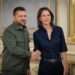 Ukrainian President, Volodymyr Zelenskyy(left) shakes hands with German Foreign Minister, Annalena Baerbock.